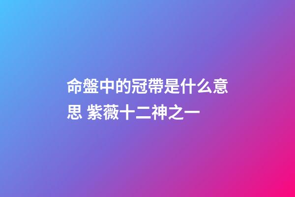 命盤中的冠帶是什么意思 紫薇十二神之一